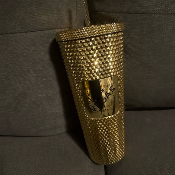 Rare Starbucks Metallic Gold Studded Tumbler 24oz Las Vegas limited edition - Picture 3 of 7